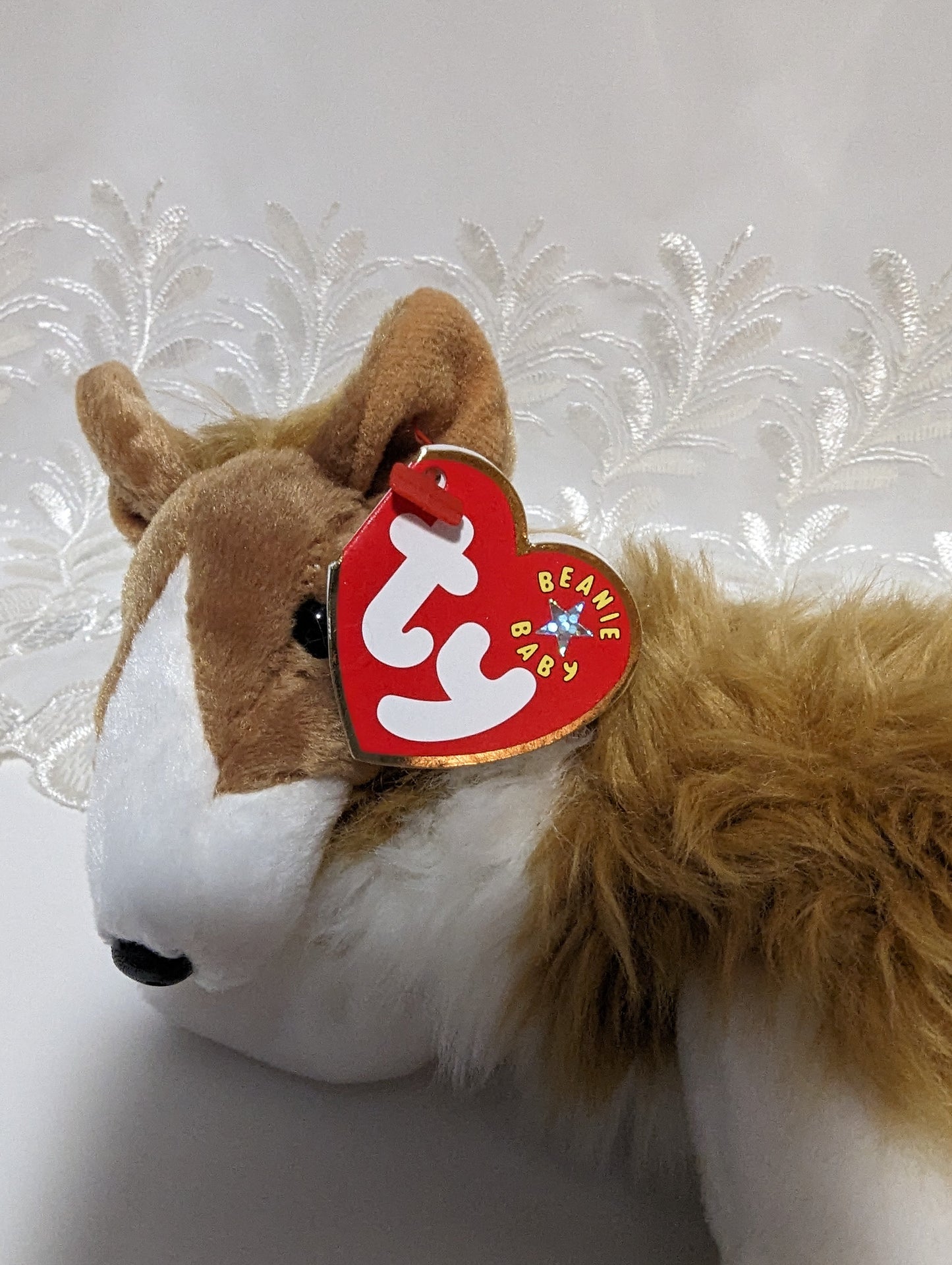 Ty Beanie Baby - Cassie The Border Collie Dog (8in) - Vintage Beanies Canada