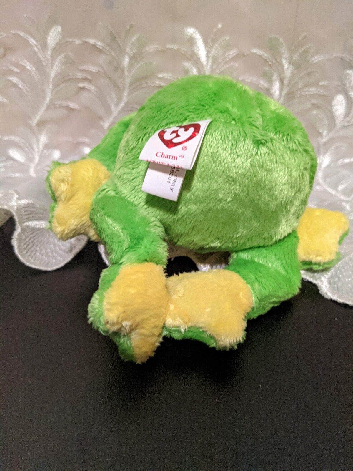 Ty Beanie Baby - Charm The Green Frog (8in) - Vintage Beanies Canada