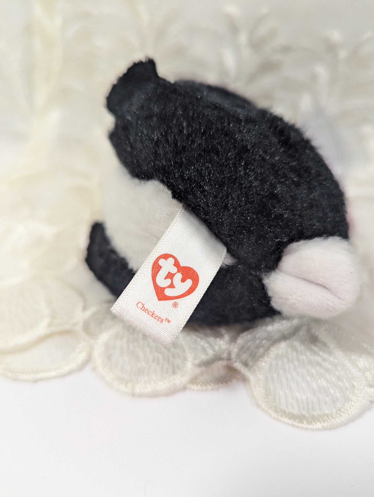 Ty Beanie Baby - Checkers The Black And White Bunny Rabbit (6in) - Vintage Beanies Canada