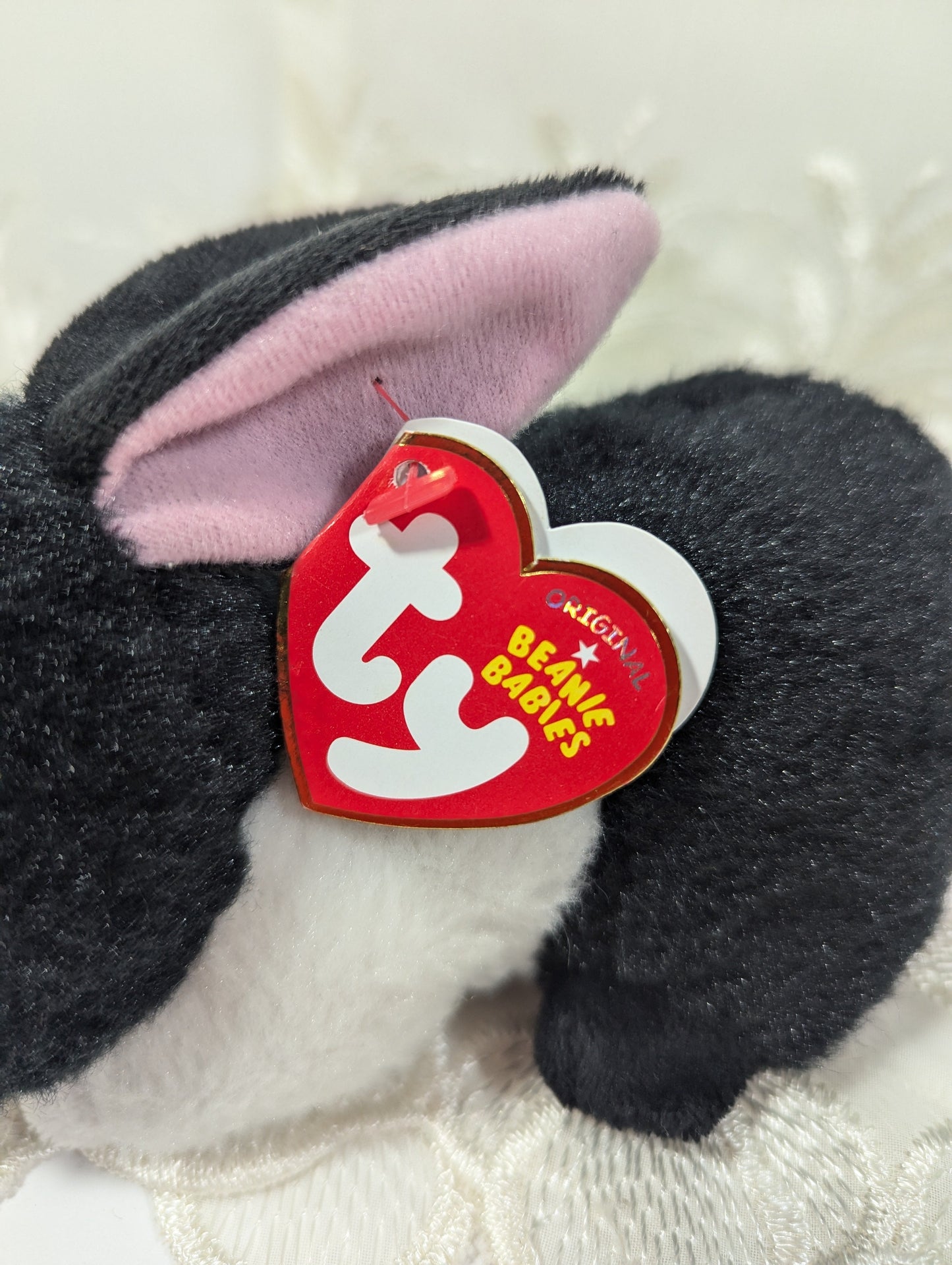 Ty Beanie Baby - Checkers The Black And White Bunny Rabbit (6in) - Vintage Beanies Canada