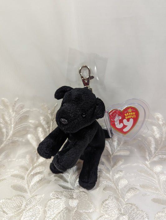 Ty Beanie Baby clip - Luke the Black Lab Dog (4in) Metal Keychain Clip - Vintage Beanies Canada