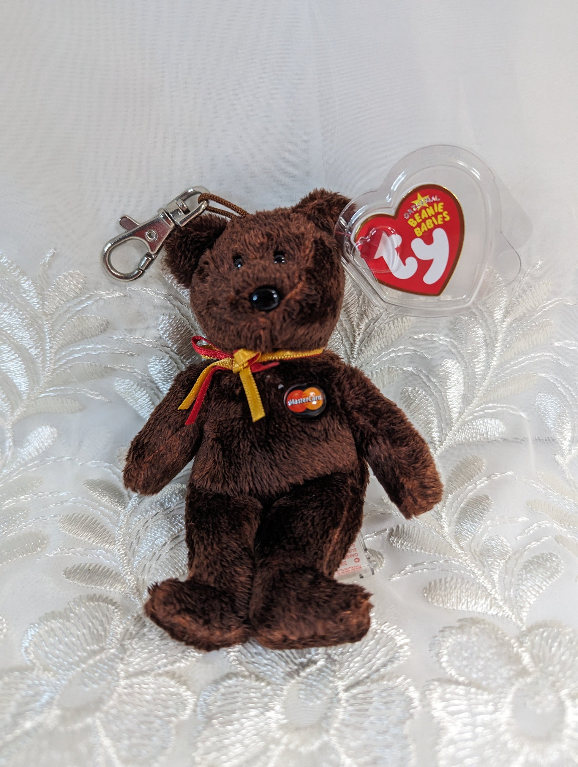 Ty Beanie Baby Clip - M.C. Beanie the Brown Mastercard Bear (5in) - Vintage Beanies Canada