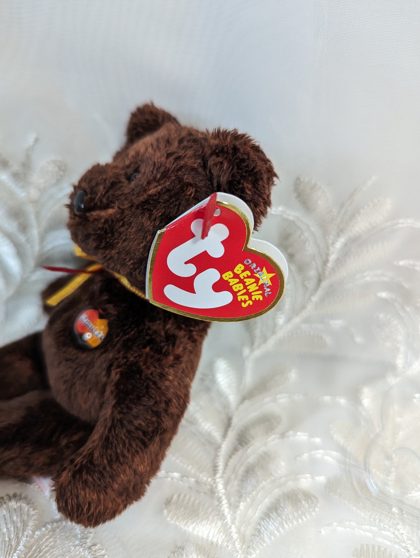 Ty Beanie Baby Clip - M.C. Beanie the Brown Mastercard Bear (5in) - Vintage Beanies Canada