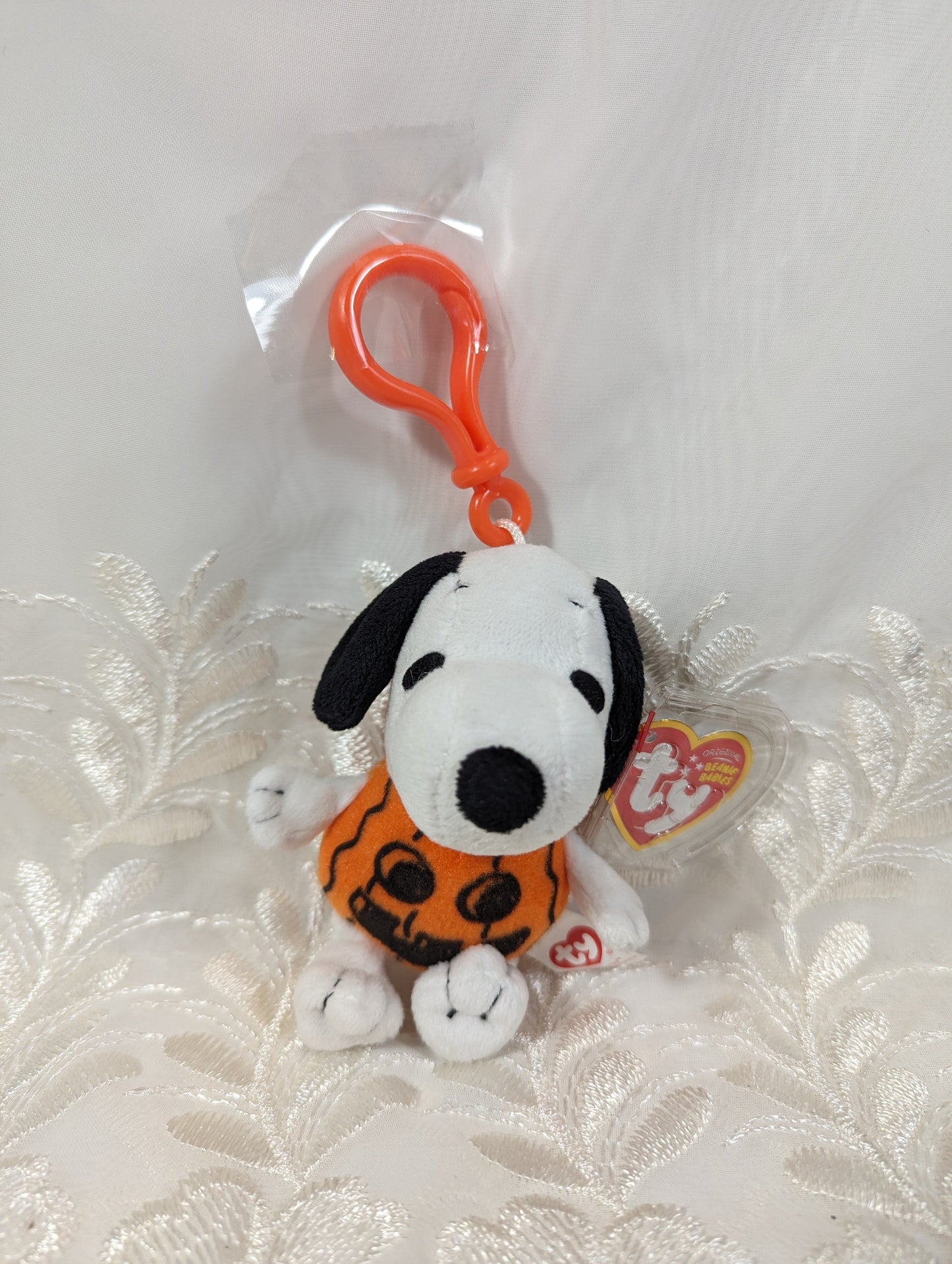 Ty Beanie Baby Clip - Snoopy Pumpkin the Halloween Dog (4in) - Vintage Beanies Canada