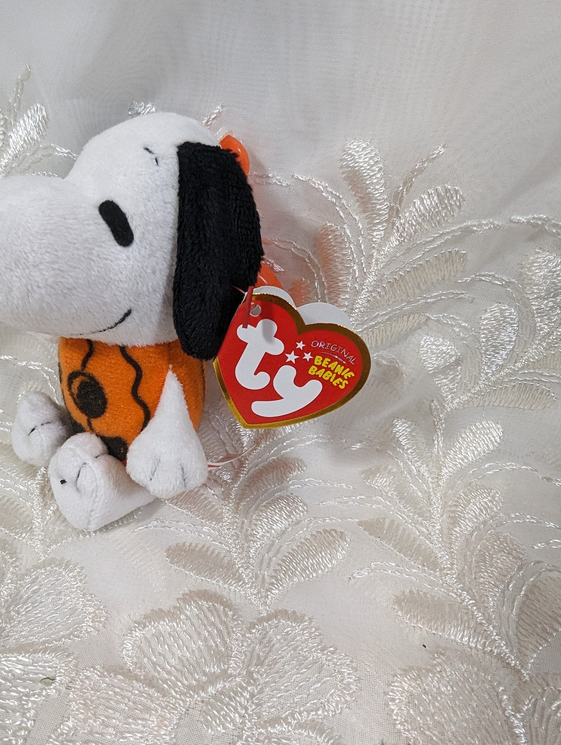 Ty Beanie Baby Clip - Snoopy Pumpkin the Halloween Dog (4in) - Vintage Beanies Canada