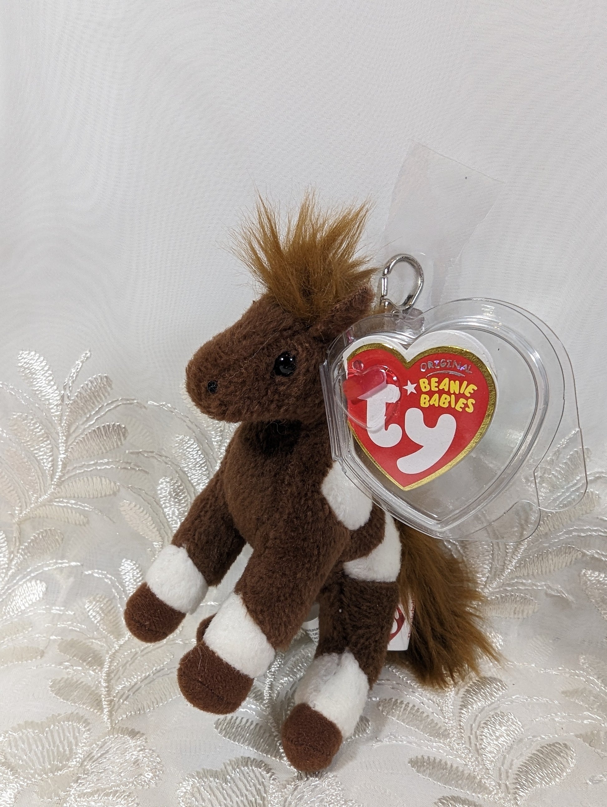 Ty Beanie Baby Clip - Thunderbolt The Horse (4 in) Metal Keychain - Vintage Beanies Canada