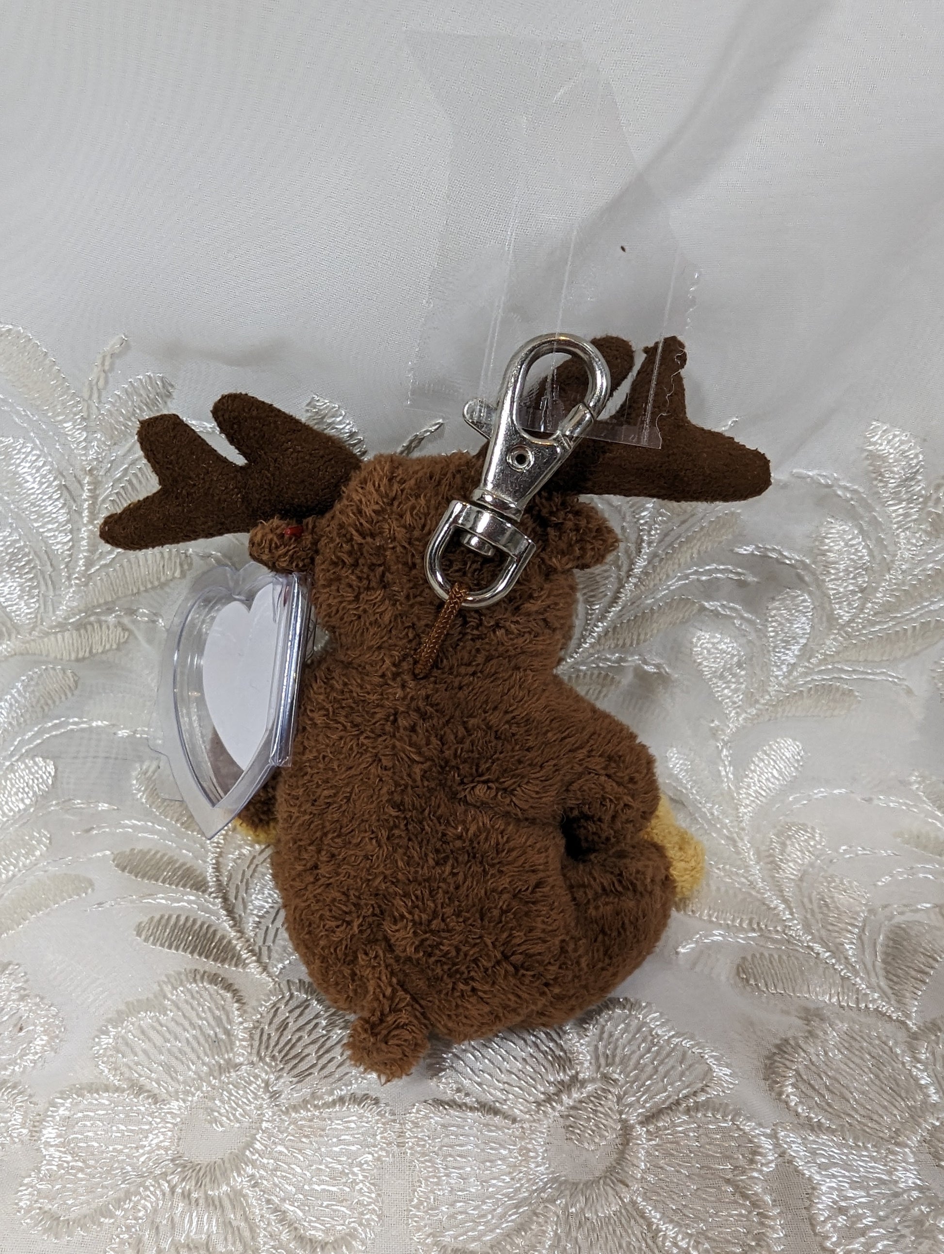 Ty Beanie Baby Clip - Villager The Canadian Moose (4.5in) Metal Keychain Clip - Vintage Beanies Canada