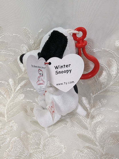 Ty Beanie Baby Clip - Winter Snoopy The Dog With Scarf (4.5in) - Vintage Beanies Canada