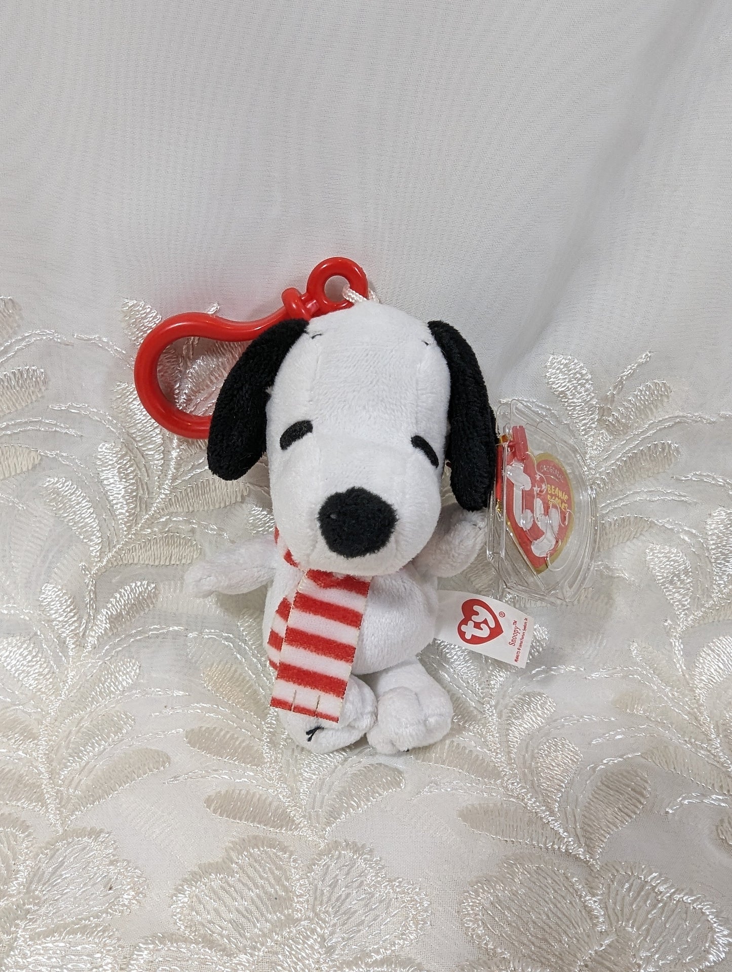 Ty Beanie Baby Clip - Winter Snoopy The Dog With Scarf (4.5in) - Vintage Beanies Canada