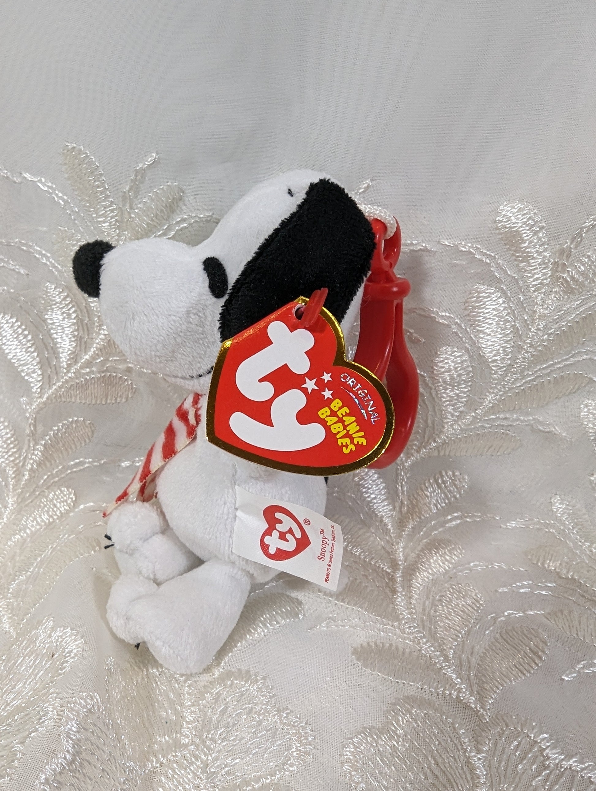 Ty Beanie Baby Clip - Winter Snoopy The Dog With Scarf (4.5in) - Vintage Beanies Canada