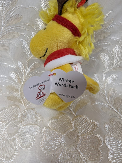 Ty Beanie Baby Clip - Winter Woodstock The Yellow Bird From Peanuts (4.5in) - Vintage Beanies Canada