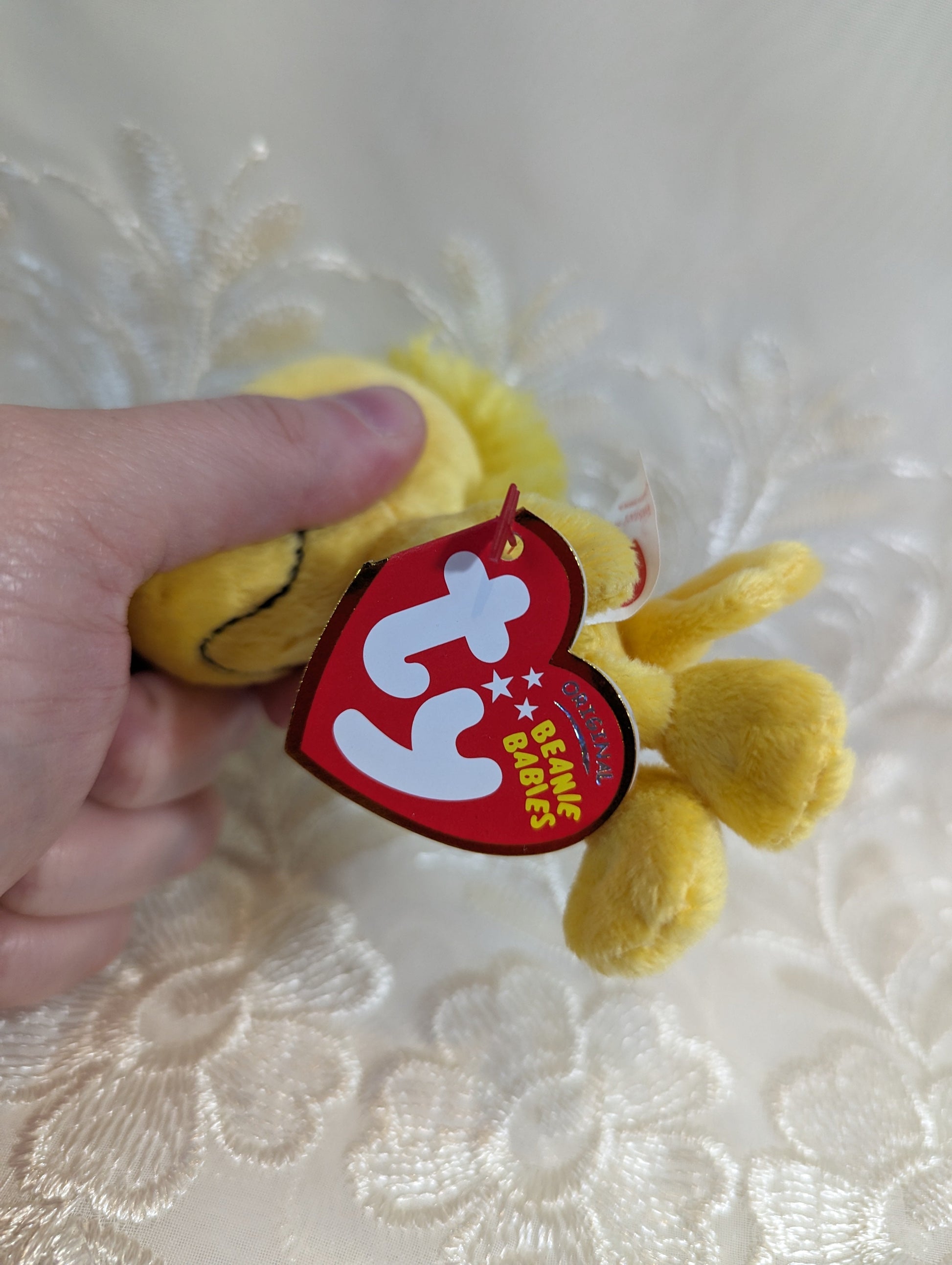 Ty Beanie Baby Clip - Woodstock the Bird From Peanuts (4in) Plastic Keychain - Vintage Beanies Canada