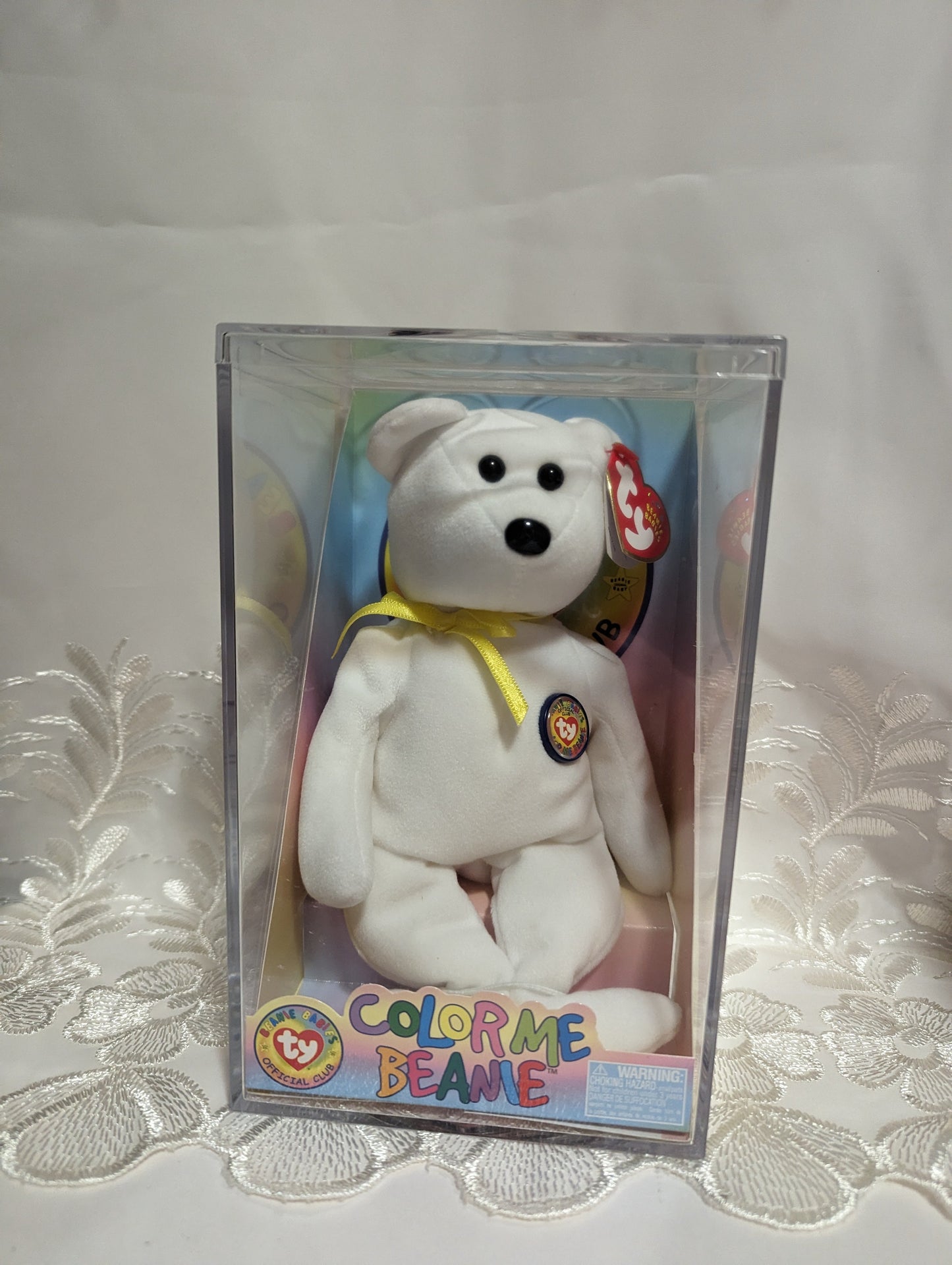 Ty Beanie Baby - Color Me Beanie The Bear (Yellow Ribbon) Sealed - Vintage Beanies Canada