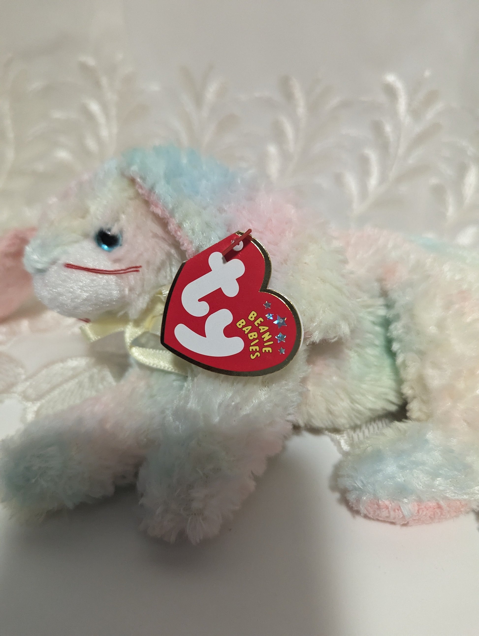 Ty Beanie Baby - Cottonball The Colorful Bunny Rabbit (7in) - Vintage Beanies Canada