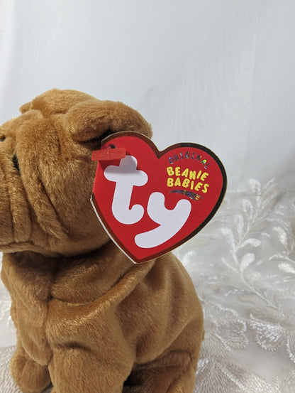 Ty Beanie Baby - Crinkles The Shar - pie Dog (6in) - Vintage Beanies Canada