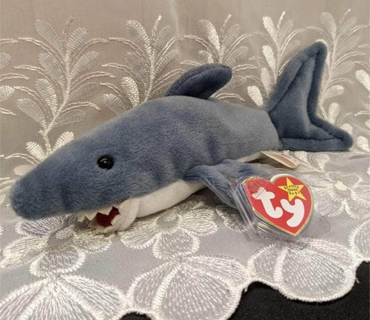 Ty Beanie Baby - Crunch The Shark (10.5in) - Vintage Beanies Canada