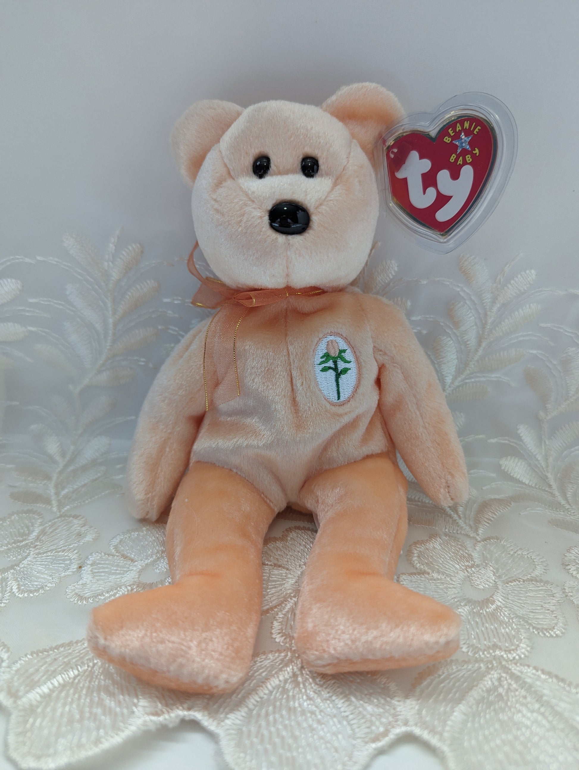 Ty Beanie Baby - Dearest The Peach Bear (8.5in) - Vintage Beanies Canada