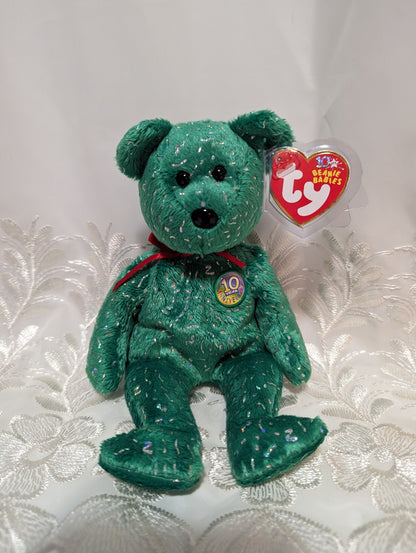 Ty Beanie Baby - Decade The Green Bear (8.5in) - Vintage Beanies Canada