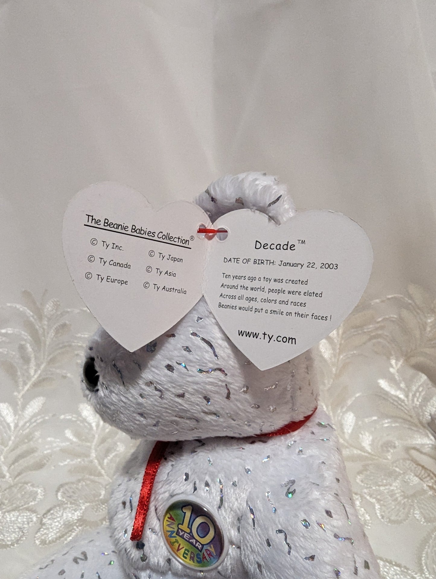 Ty Beanie Baby - Decade The White Bear (8.5in) - Vintage Beanies Canada