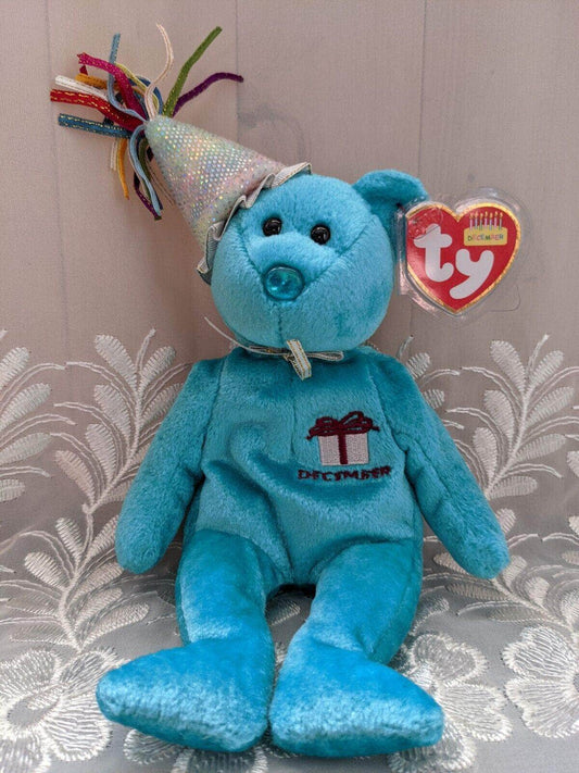 Ty Beanie Baby - December Birthday Bear With Hat (9in) - Vintage Beanies Canada
