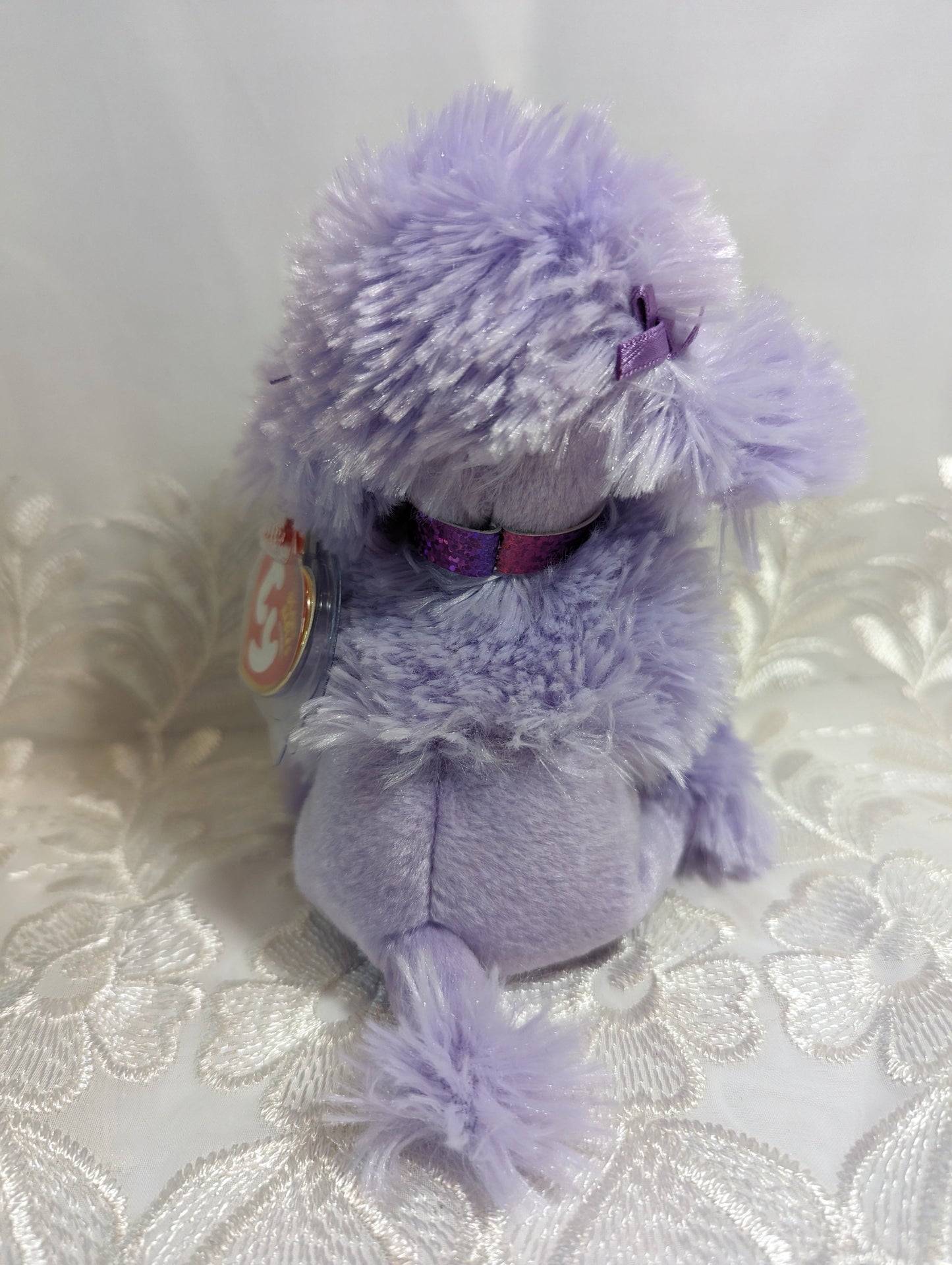 Ty Beanie Baby - Demure The Purple Poodle Dog (6in) - Vintage Beanies Canada