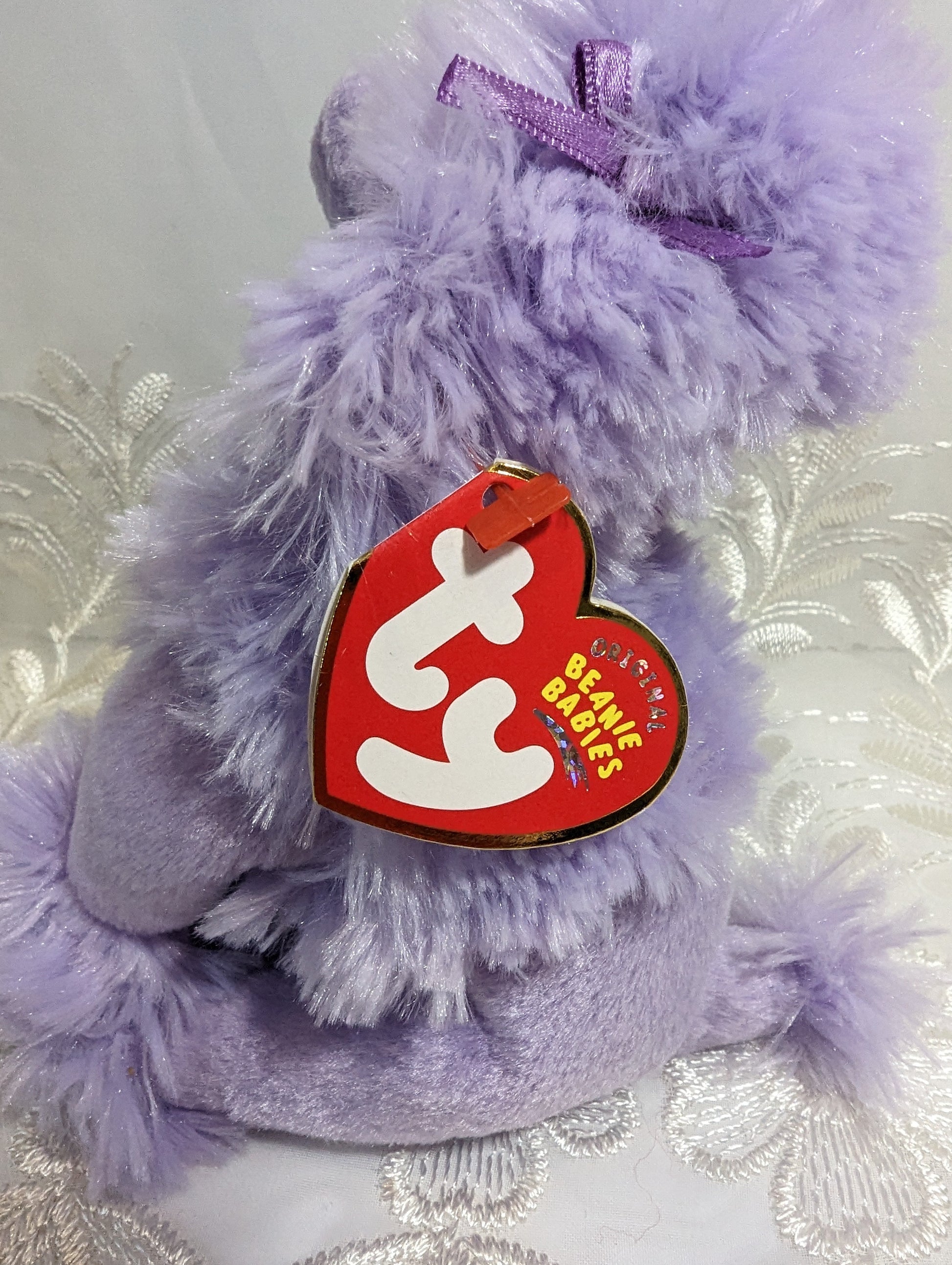 Ty Beanie Baby - Demure The Purple Poodle Dog (6in) - Vintage Beanies Canada