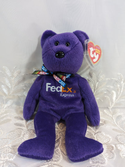 Ty Beanie Baby - Denny Hamlin #11 the Purple Nascar Bear (8.5 in) - Vintage Beanies Canada