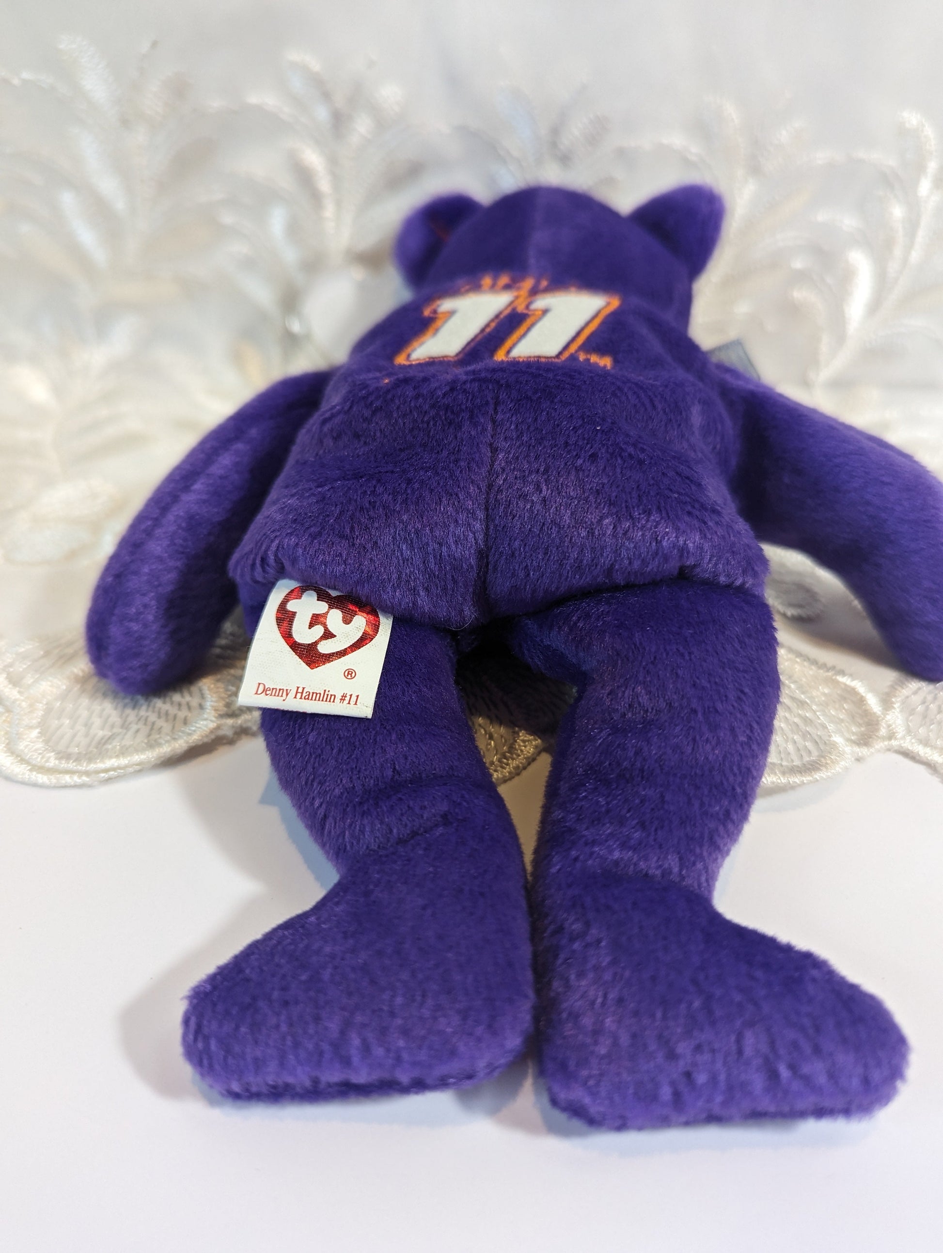 Ty Beanie Baby - Denny Hamlin #11 the Purple Nascar Bear (8.5 in) - Vintage Beanies Canada