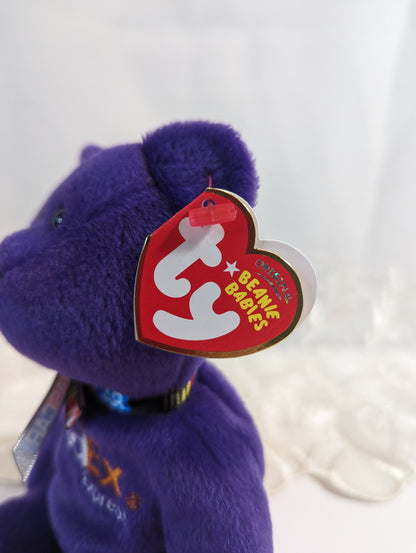 Ty Beanie Baby - Denny Hamlin #11 the Purple Nascar Bear (8.5 in) - Vintage Beanies Canada