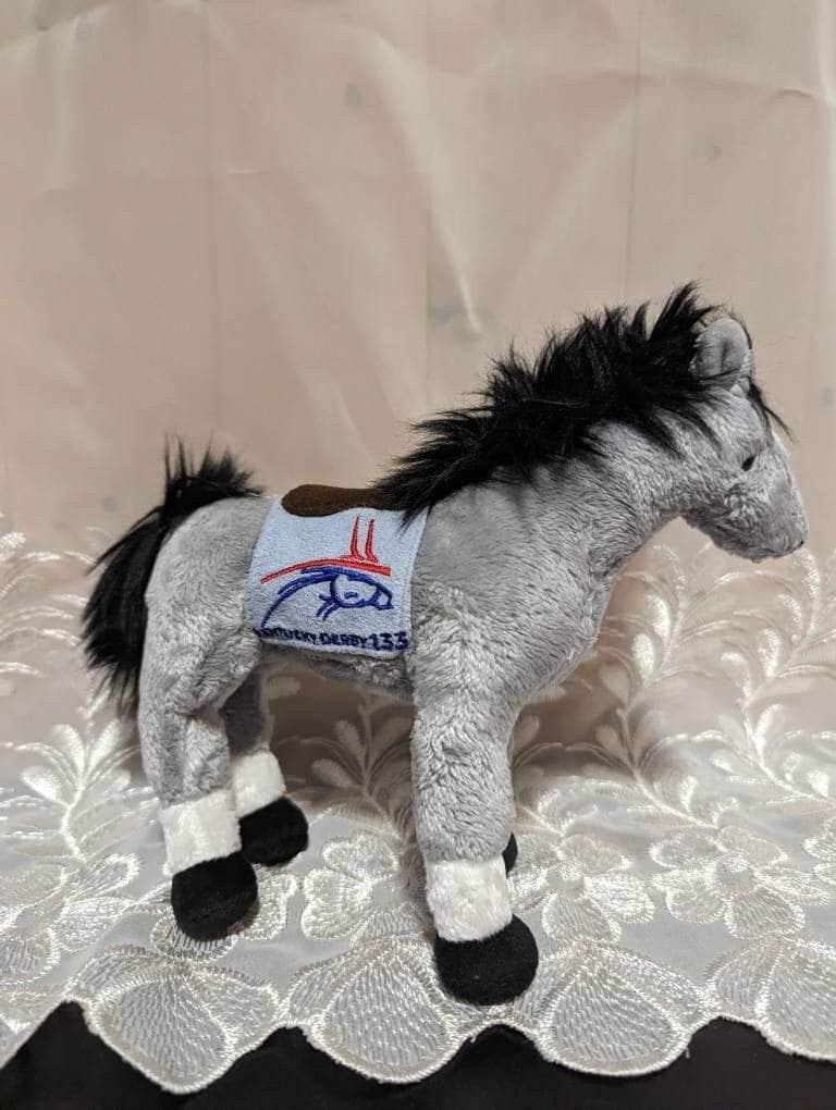 Ty Beanie Baby - Derby 133 The Gray Race Horse From The Kentucky Derby - Near Mint (7in) - Vintage Beanies Canada