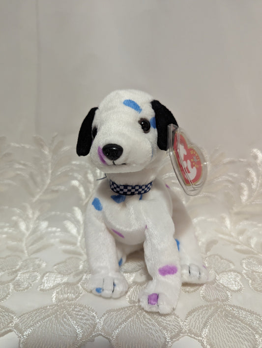 Ty Beanie Baby - Dizzy The Dalmatian With Purple / Blue Spots (6in) - Vintage Beanies Canada