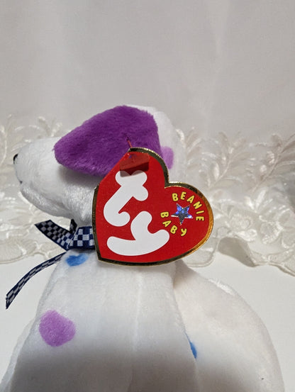 Ty Beanie Baby - Dizzy the Dalmatian With Purple/Blue Ears (6in) - Vintage Beanies Canada