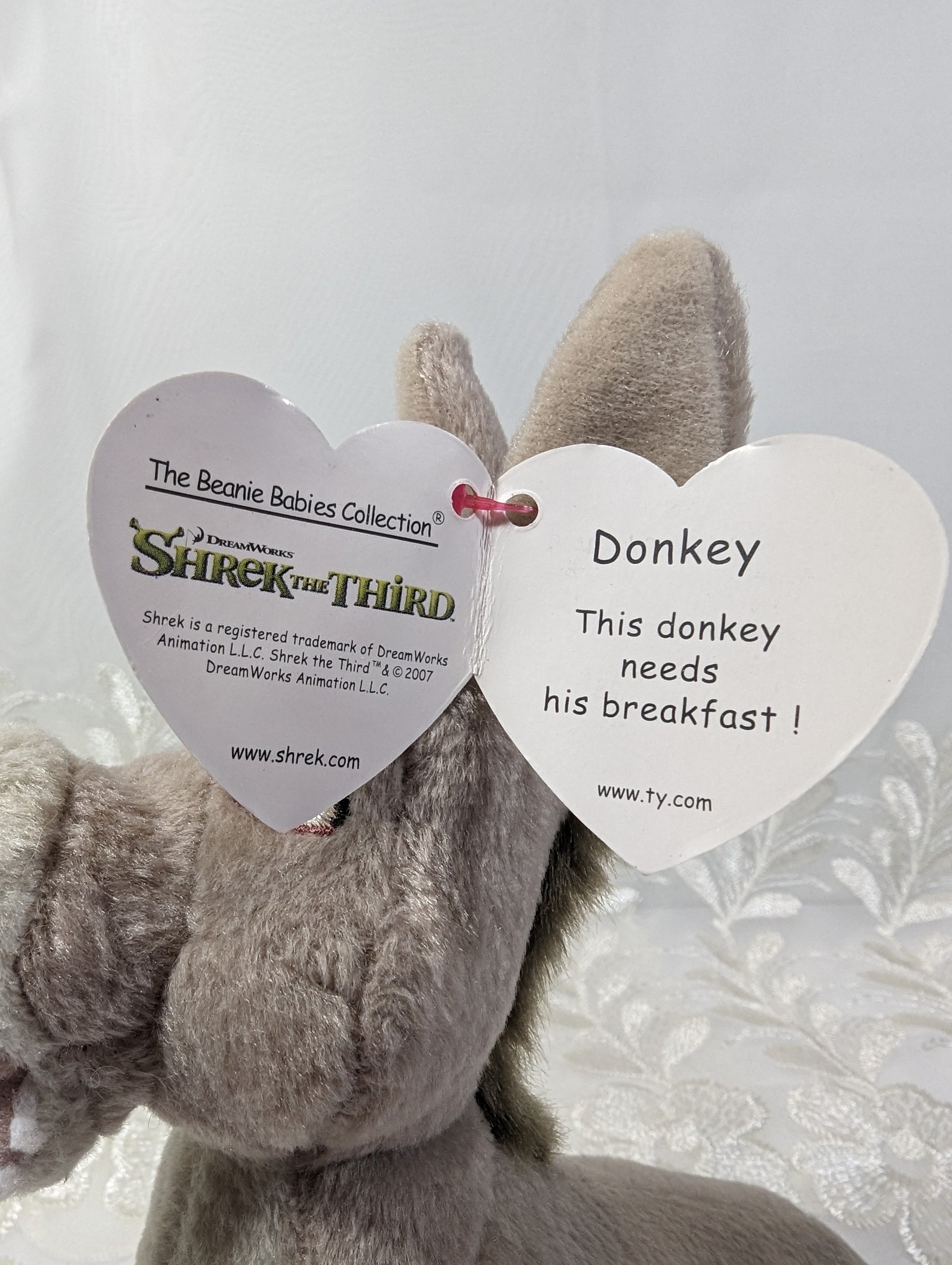 Ty Beanie Baby - Donkey from the movie Shrek (7.5 in) Near Mint Tag - Vintage Beanies Canada