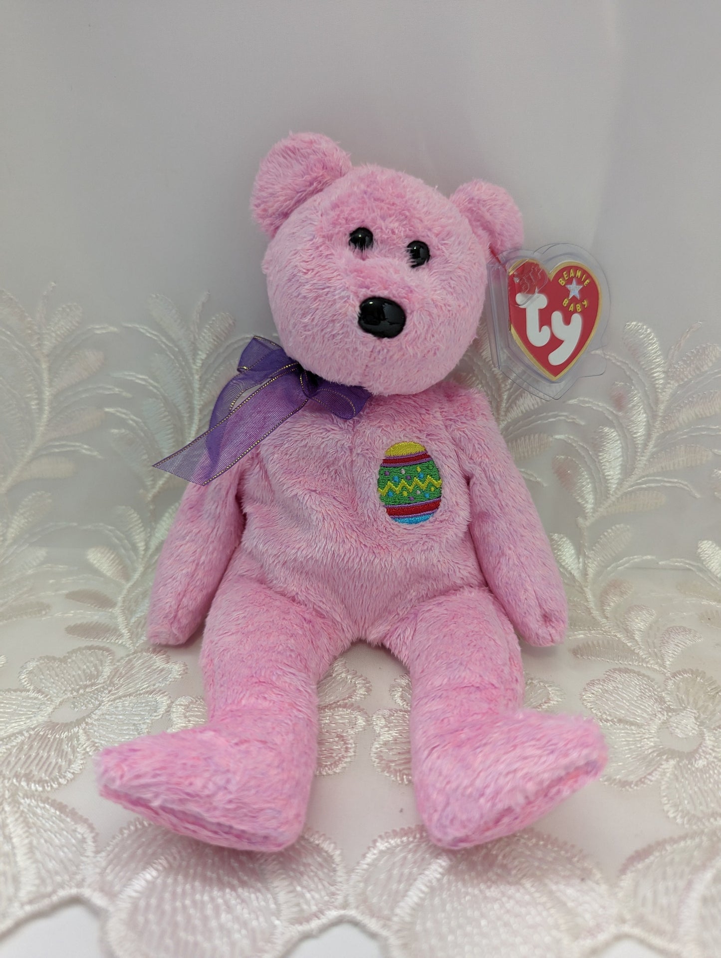 Ty Beanie Baby - Eggs The Pink Easter Bear (8.5in) - Vintage Beanies Canada