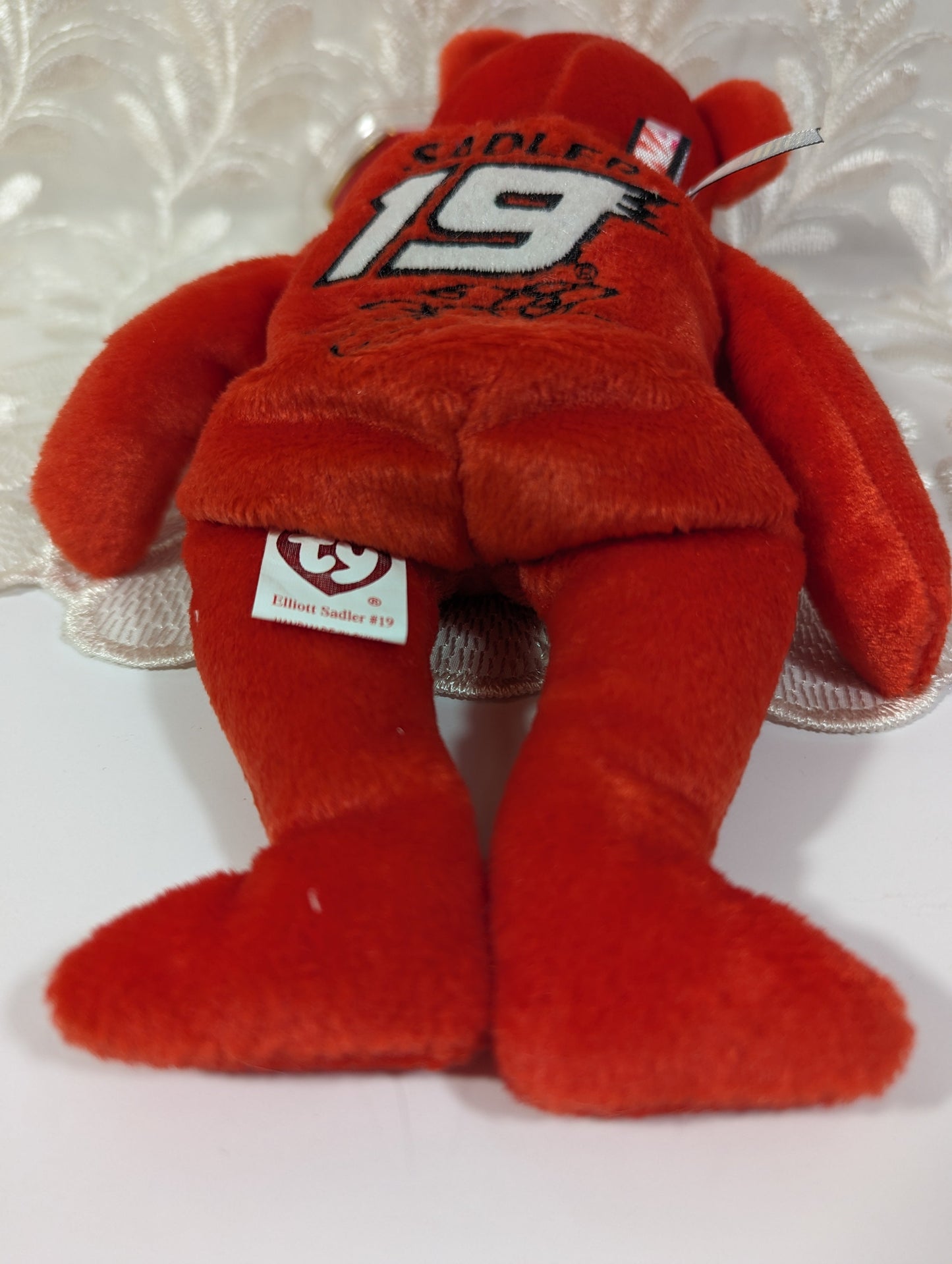 Ty Beanie Baby - Elliot Sadler # 19 The Nascar Bear (8.5 in) - Vintage Beanies Canada