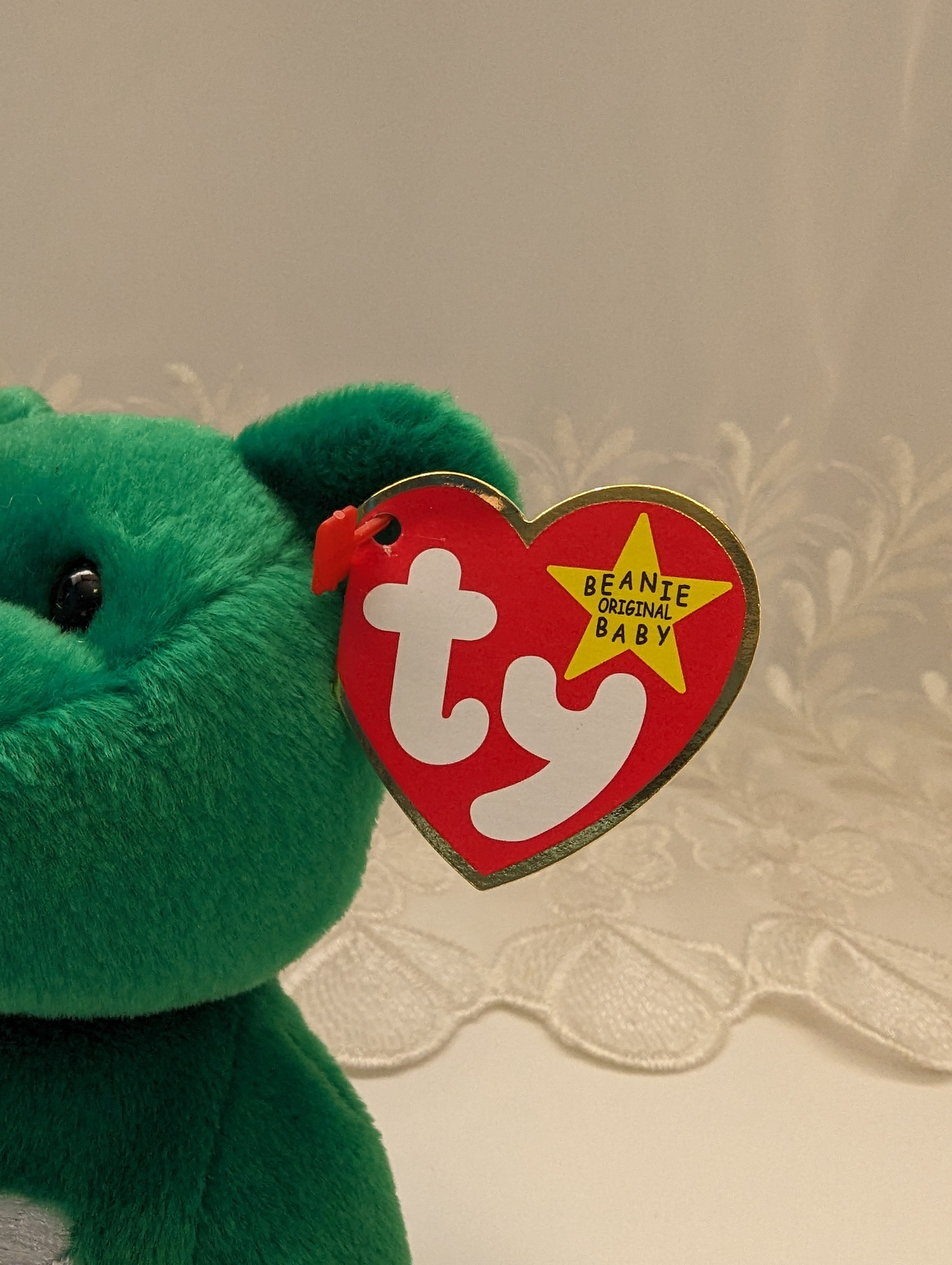 Beanie baby erin selling Green Clover Bear NEW