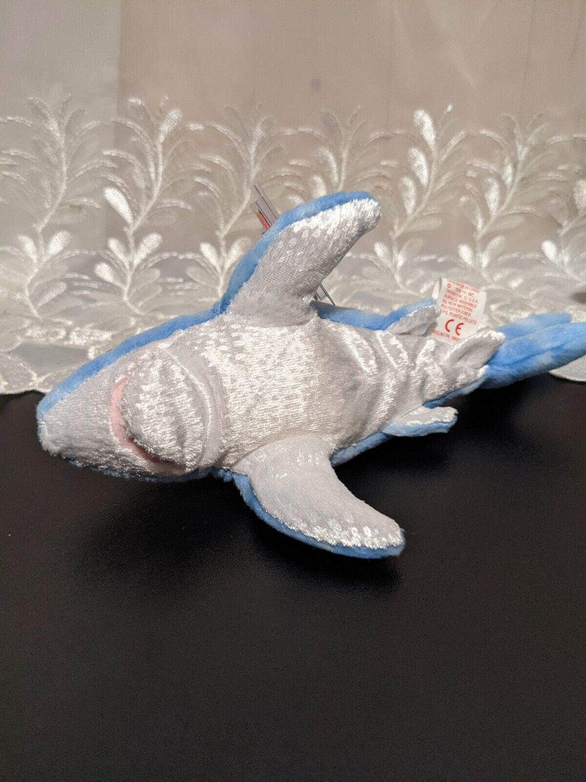 Ty Beanie Baby - Finn The Blue Shark - Limited Edition Ty Warner Sea Center (9in) - Vintage Beanies Canada