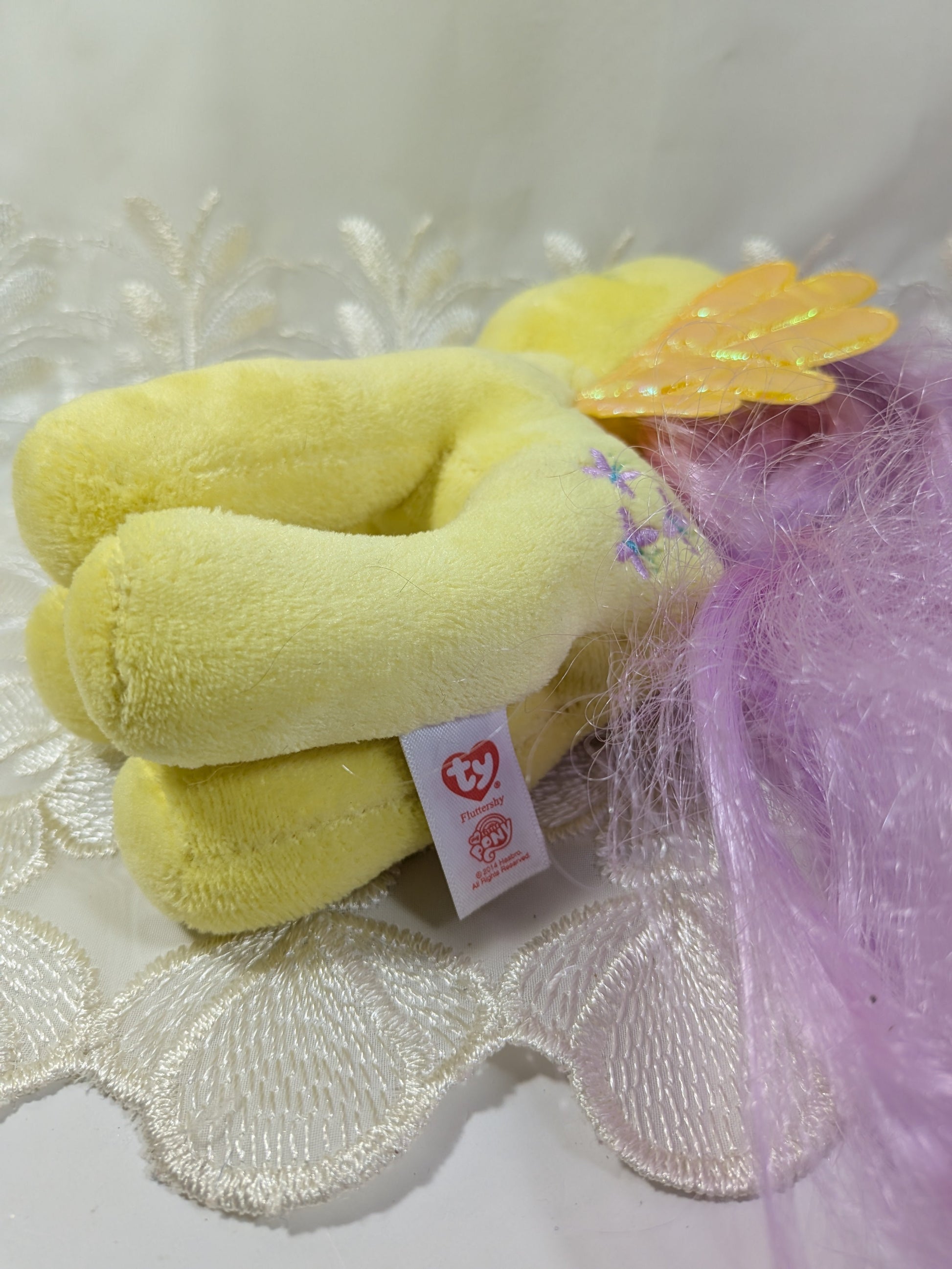 Ty Beanie Baby - Fluttershy the Yellow Pony from My Little Pony (7in) No Tag - Vintage Beanies Canada