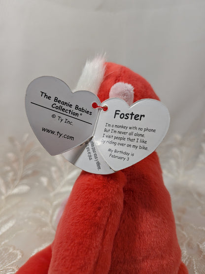Ty Beanie Baby - Foster The Orange Monkey (8 in) - Vintage Beanies Canada
