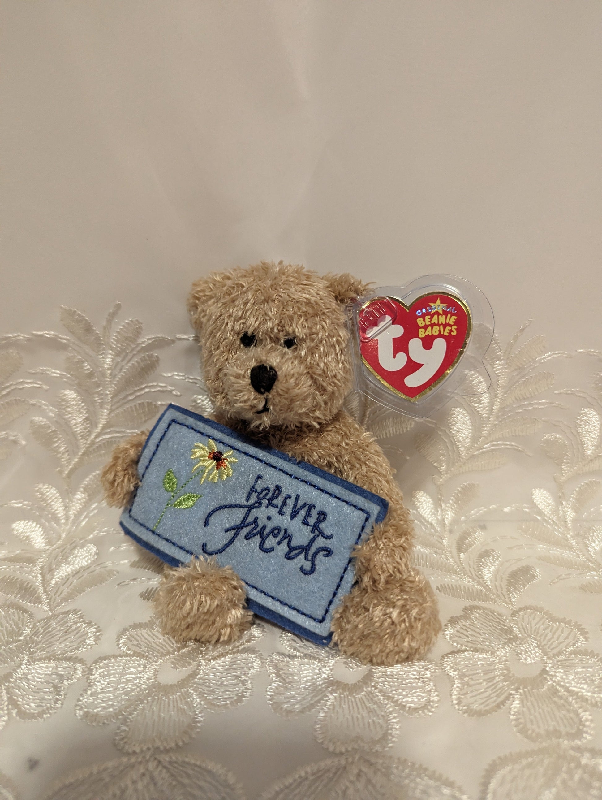 Ty Beanie Baby - Friends Forever The Bear (5in) Greetings Collection - Writing On Tag - Vintage Beanies Canada