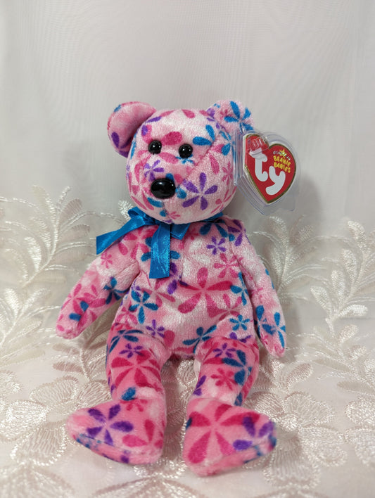 Ty Beanie Baby - Funky the Pink Floral Bear (8.5in) - Vintage Beanies Canada