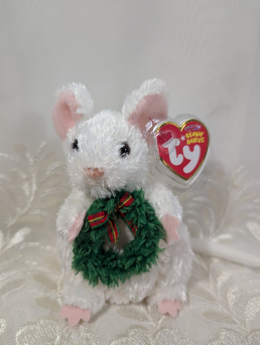 Ty Beanie Baby - Garlands The Christmas Mouse (6in) - Vintage Beanies Canada