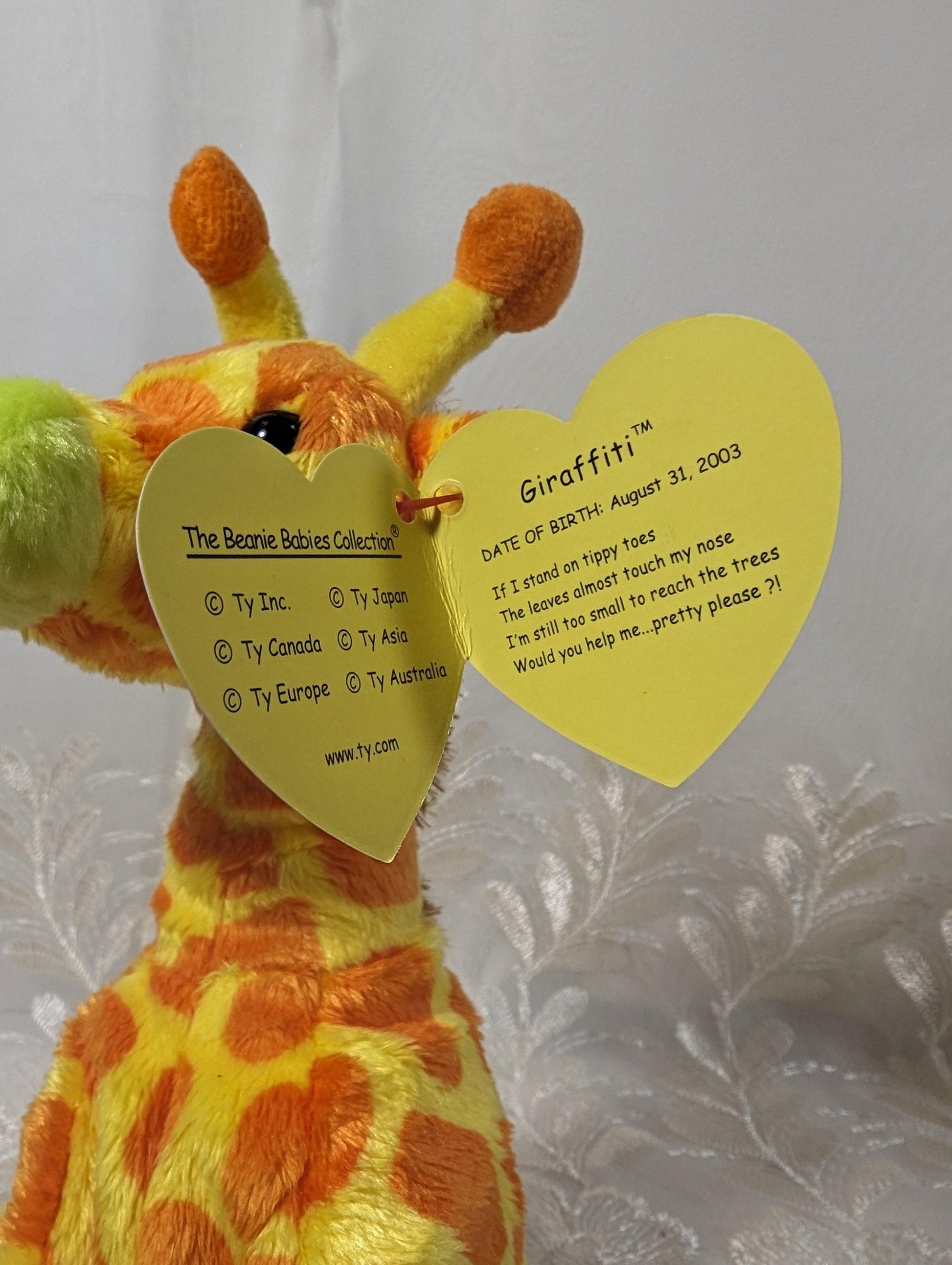 Ty Beanie Baby - Giraffiti The Giraffe (7in) - Vintage Beanies Canada