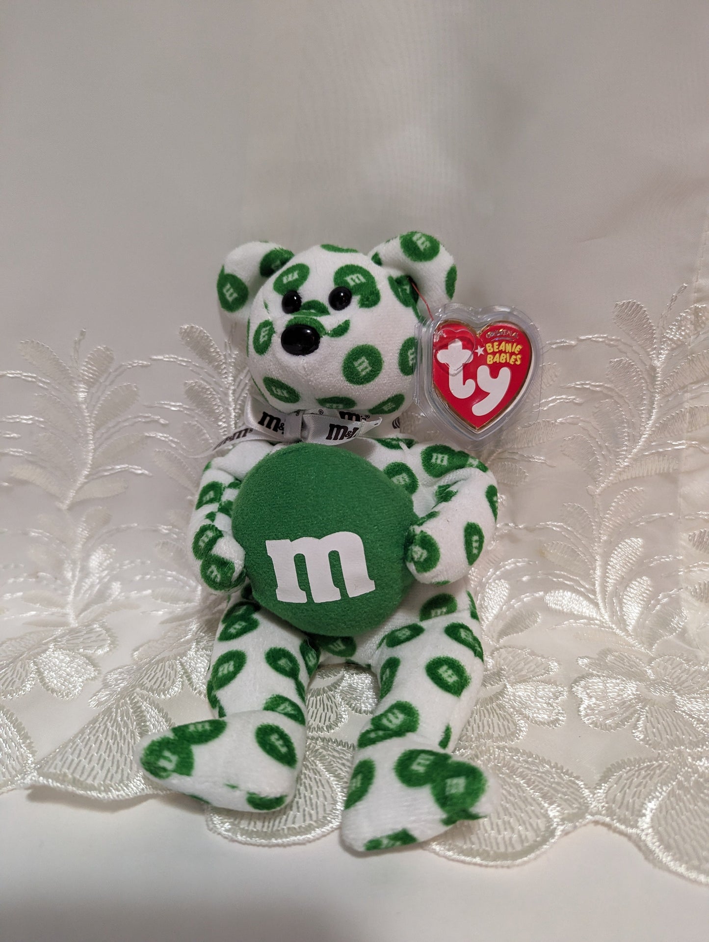 Ty Beanie Baby - Green The M&M Bear (8.5in) Walgreens Exclusive - Non-mint Tag - Vintage Beanies Canada