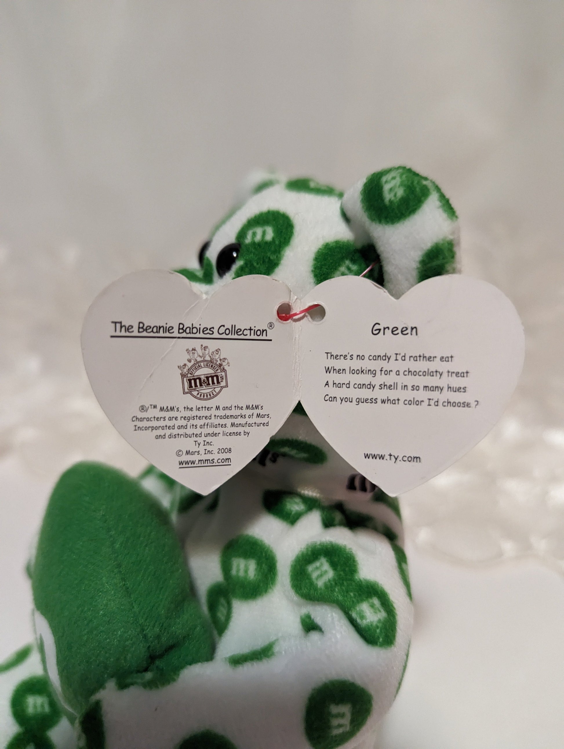 Ty Beanie Baby - Green The M&M Bear (8.5in) Walgreens Exclusive - Non-mint Tag - Vintage Beanies Canada