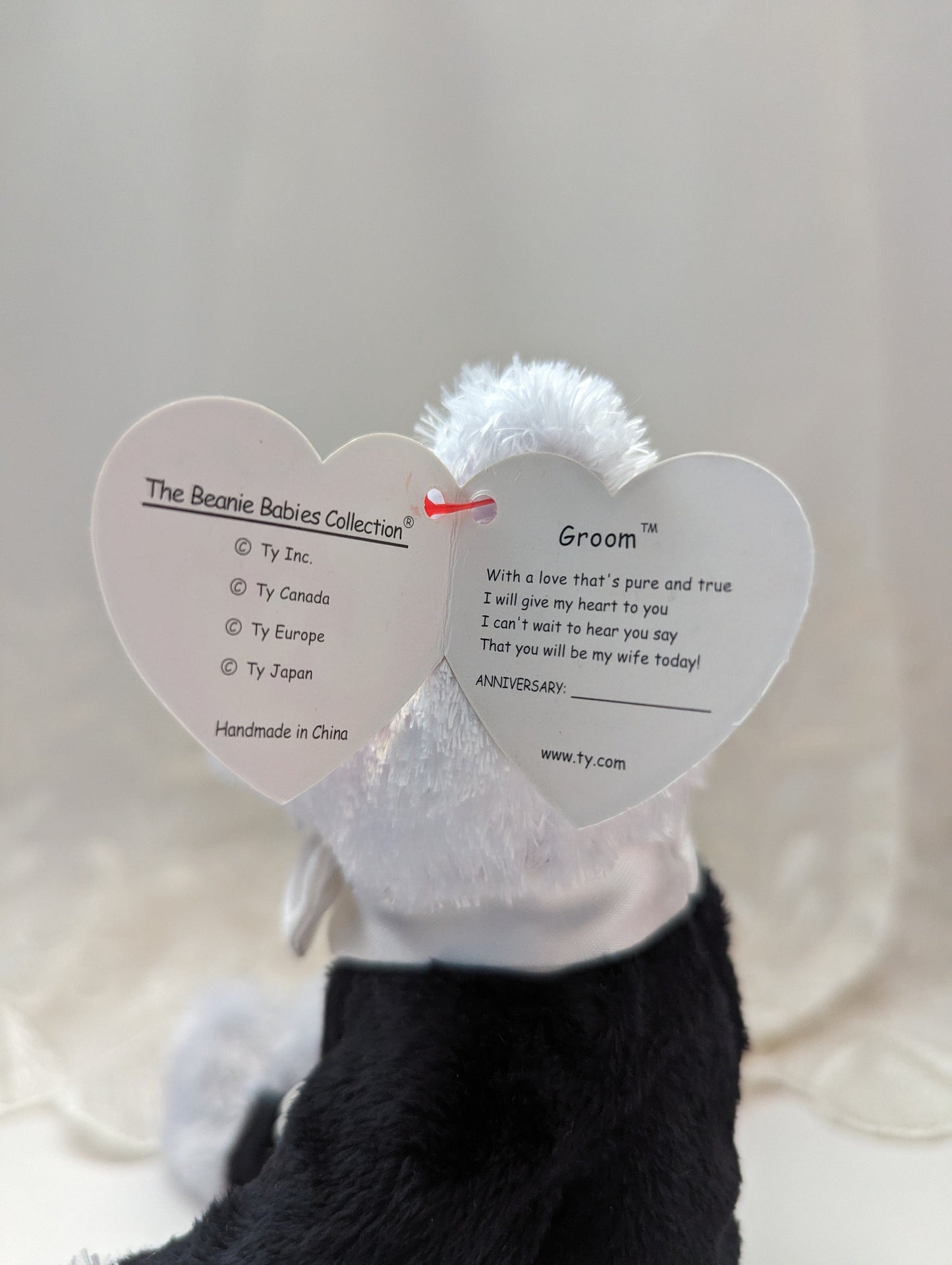 Ty Beanie Baby - Groom The Wedding Bear (6in) - Vintage Beanies Canada