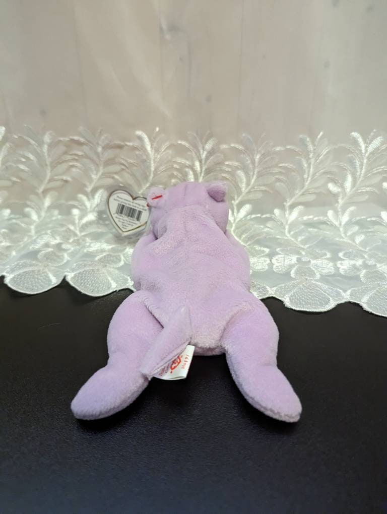 Ty Beanie Baby - Happy The Purple Hippo (8in) - Vintage Beanies Canada