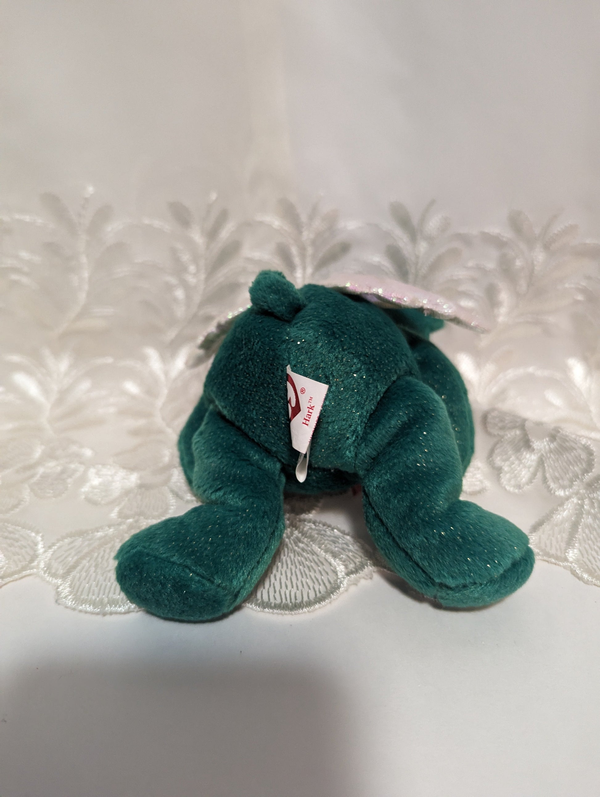 Ty Beanie Baby - Hark The Green Christmas Angel Bear (7in) - Vintage Beanies Canada