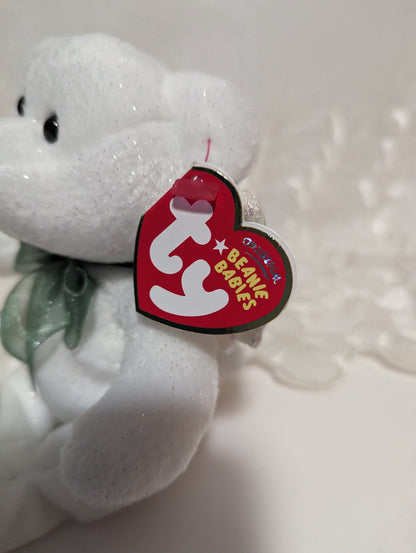 Ty Beanie Baby - Hark The White Angel Christmas Bear (7in) - Vintage Beanies Canada