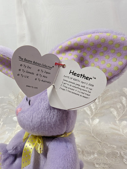 Ty Beanie Baby - Heather the purple Bunny Rabbit (8in) - Vintage Beanies Canada